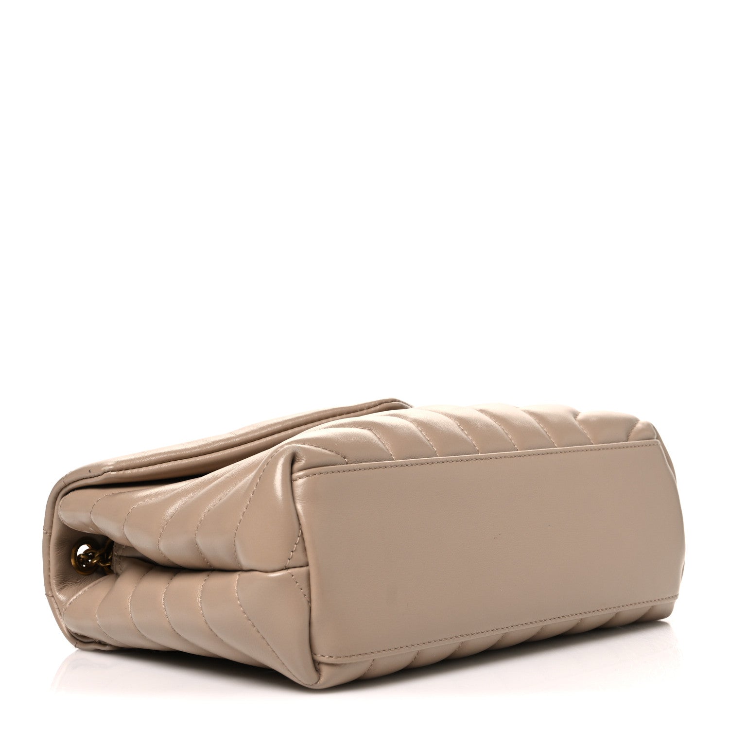 Saint Laurent Calfskin Y Quilted Monogram Small Loulou Chain Satchel Dark Beige 4 of 10