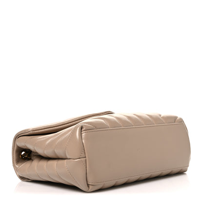 Saint Laurent Calfskin Y Quilted Monogram Small Loulou Chain Satchel Dark Beige 4 of 10