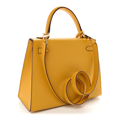 Hermes Epsom Kelly Sellier 25 Jaune Ambre 3 of 11