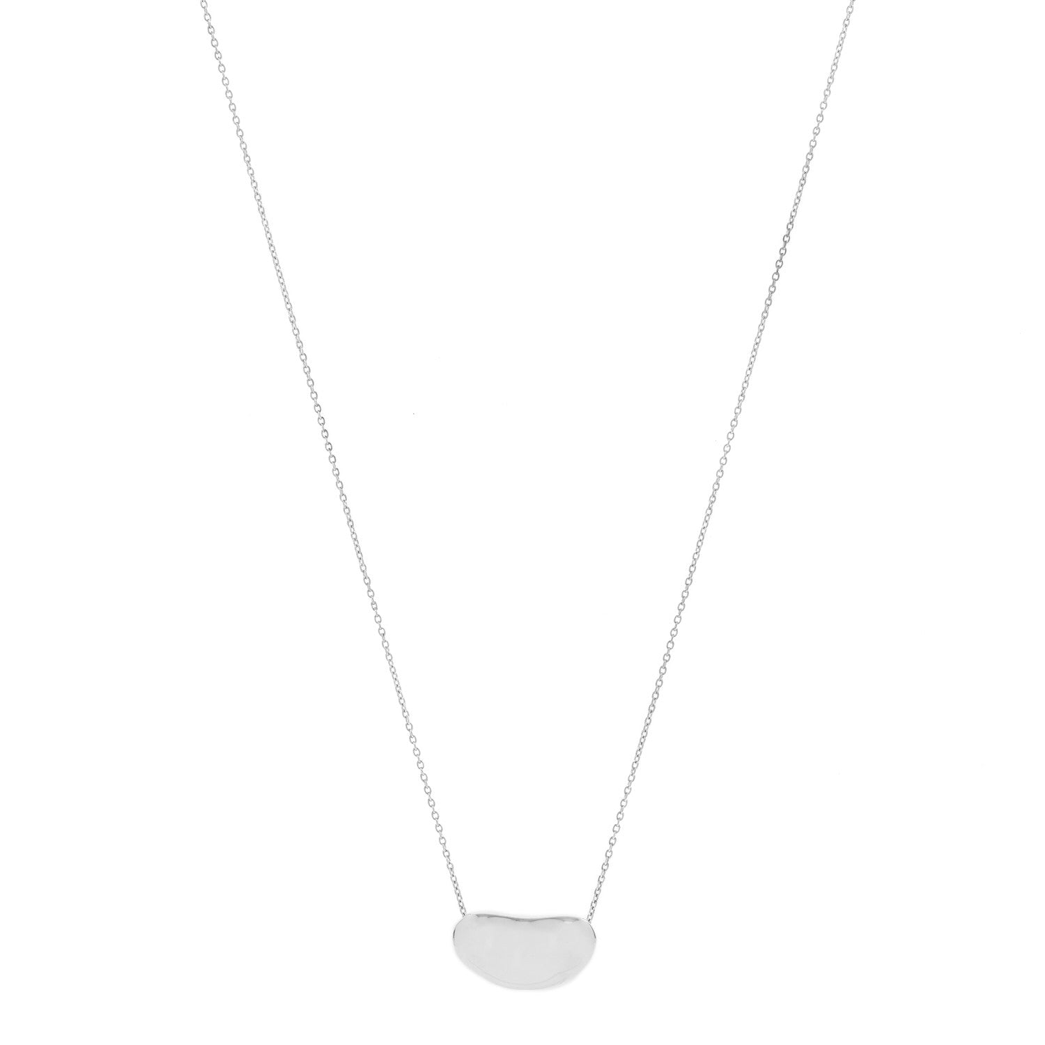 Tiffany Sterling Silver 19mm Elsa Peretti Bean Pendant Necklace 1 of 5