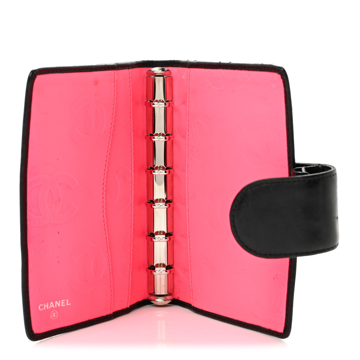 Calfskin Quilted Small Cambon Agenda Planner Black