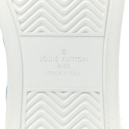 Louis Vuitton Calfskin Monogram Denim Rivoli High Top Sneakers 10 White 6 of 13