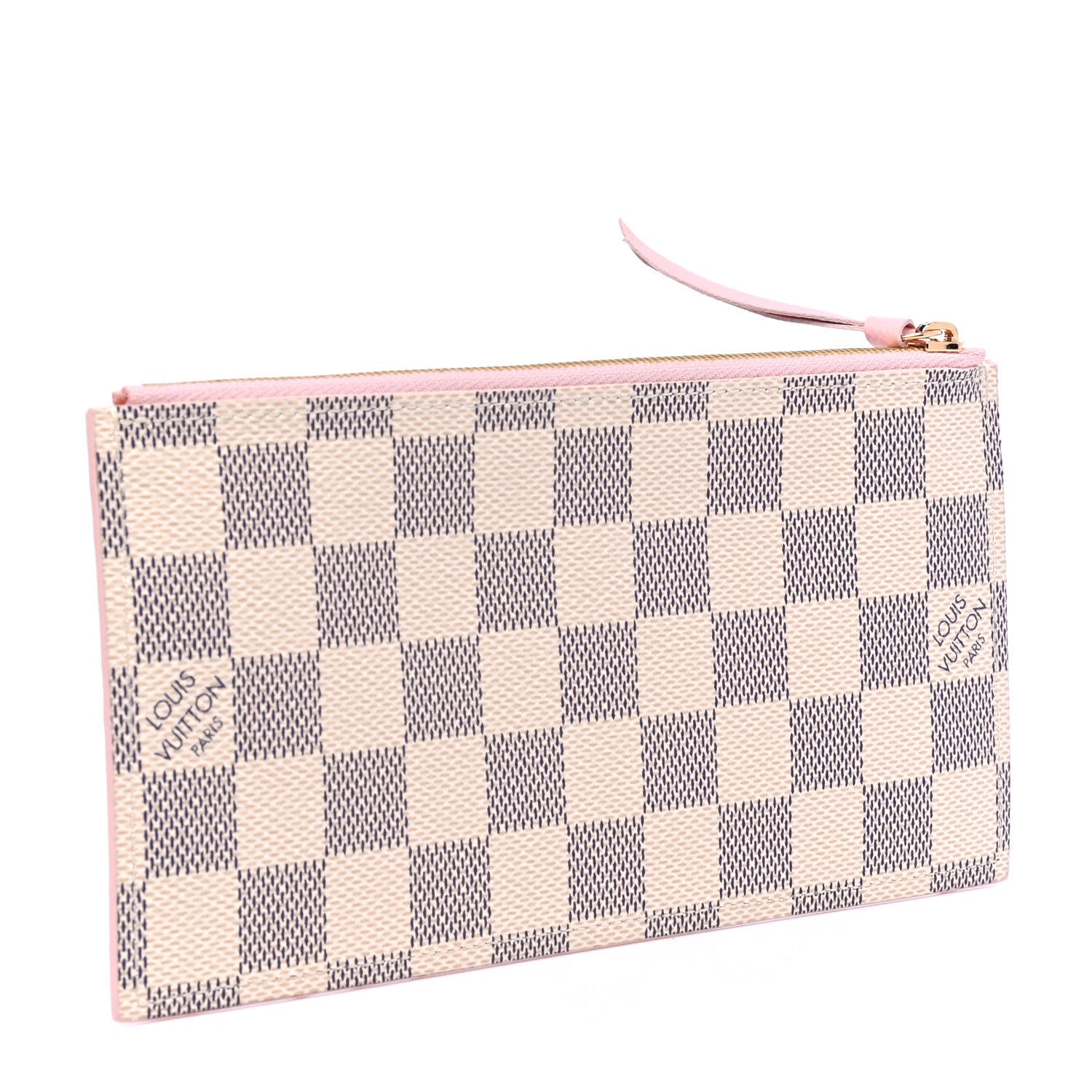 Louis Vuitton Damier Azur Felicie Chain Wallet Zippered Insert Rose Ballerine 2 of 4