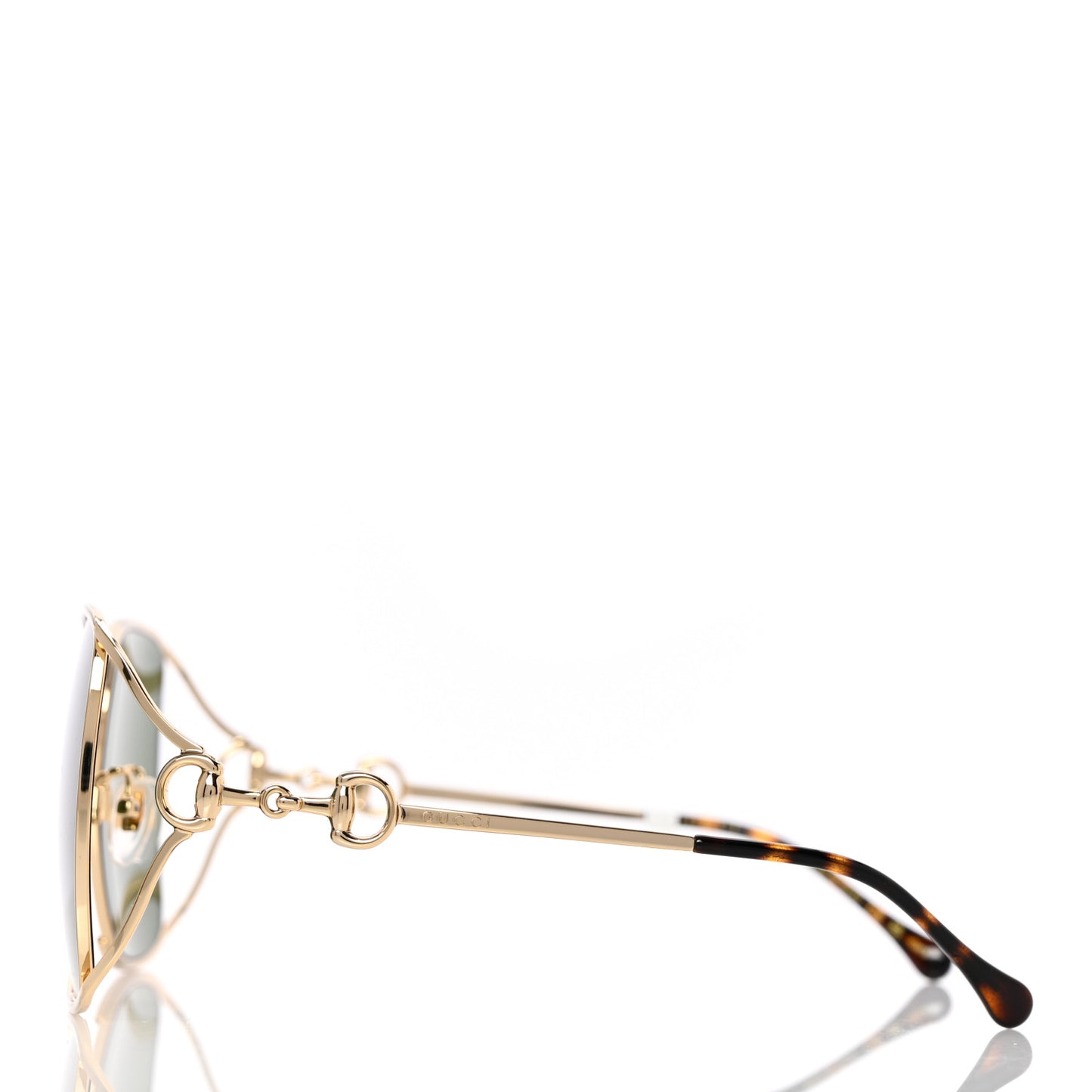 Horsebit Square Frame Sunglasses GG1020S Gold Green