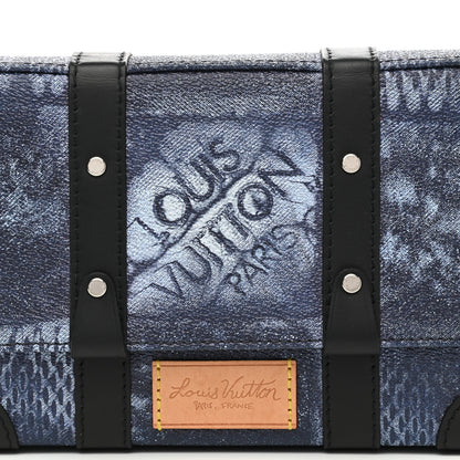 Louis Vuitton Damier Salt Slingback Trunk Black Ocean Blue 8 of 11