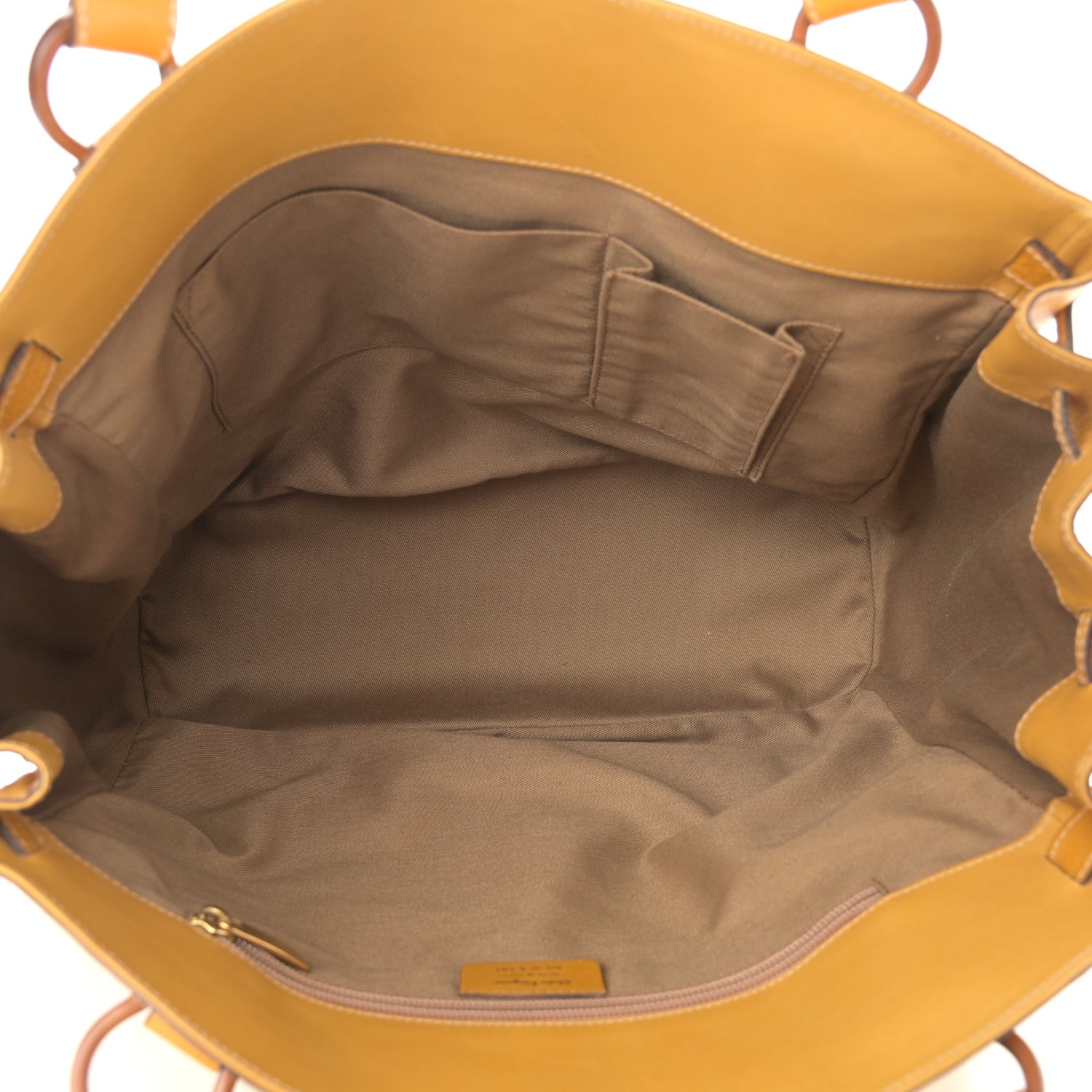 Salvatore Ferragamo Calfskin Shoulder Bag Yellow 7 of 13