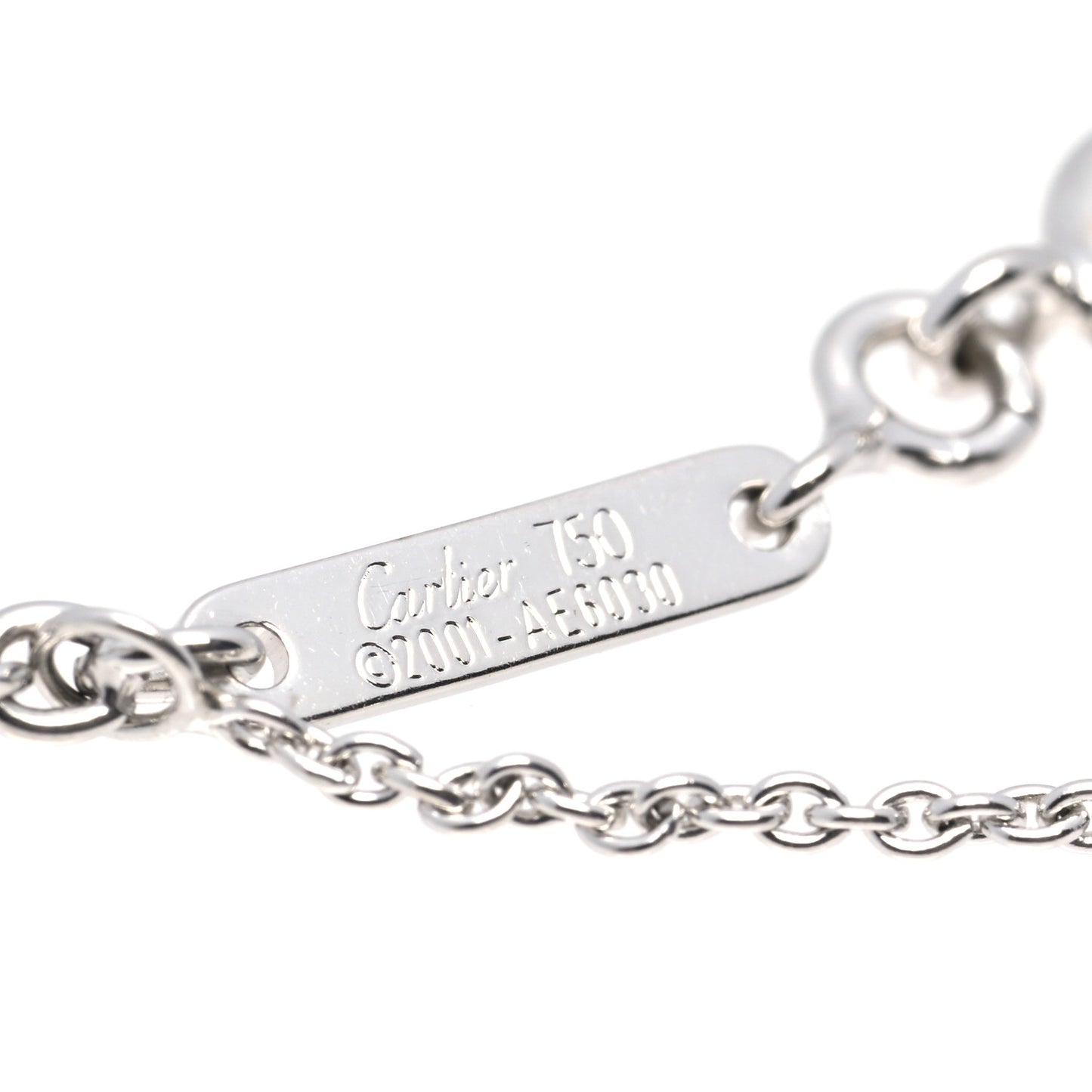 18K White Gold Diamond Small Hearts and Symbols Pendant Necklace