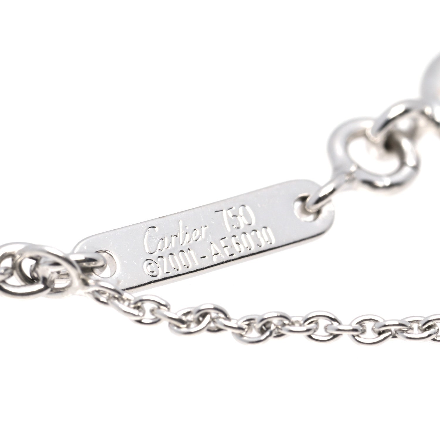 Cartier 18K White Gold Diamond Small Hearts and Symbols Pendant Necklace 6 of 7