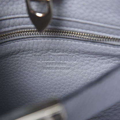 Valentino Garavani Pebbled Calfskin Mini Rockstud Flip-Lock Messenger Bag Pastel Grey 6 of 9