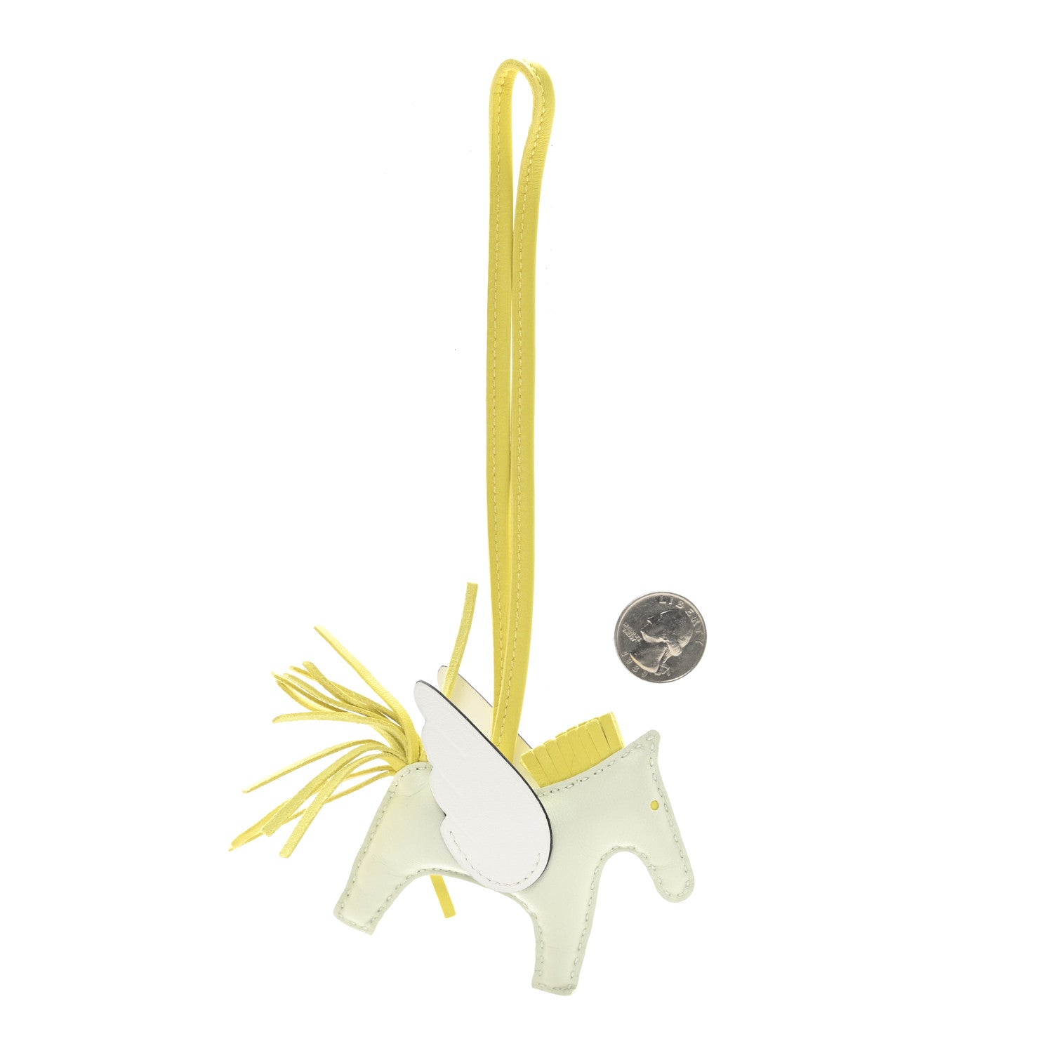 Hermes Milo Lambskin Grigri Rodeo Pegase Horse Bag Charm PM Vert Fizz Lime New White 2 of 5