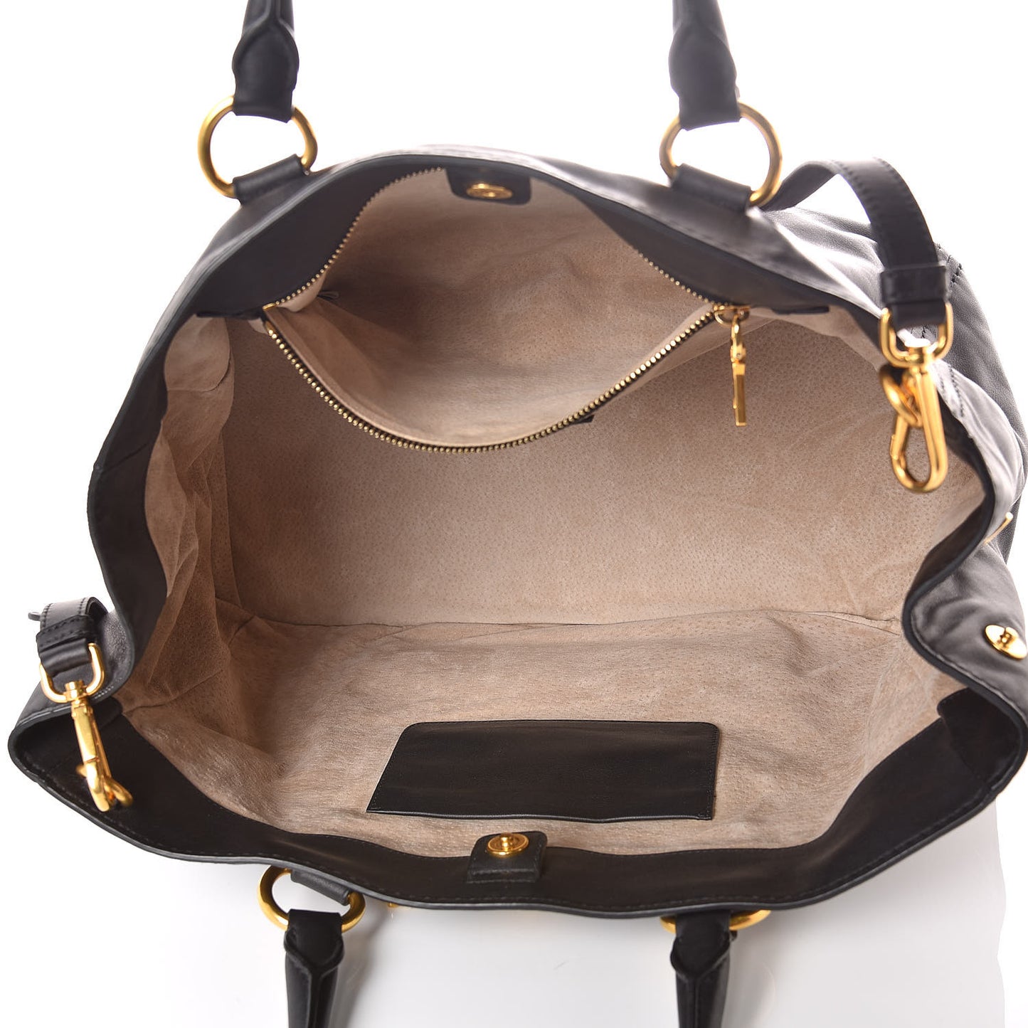 Soft Calf Shopping Tote Black