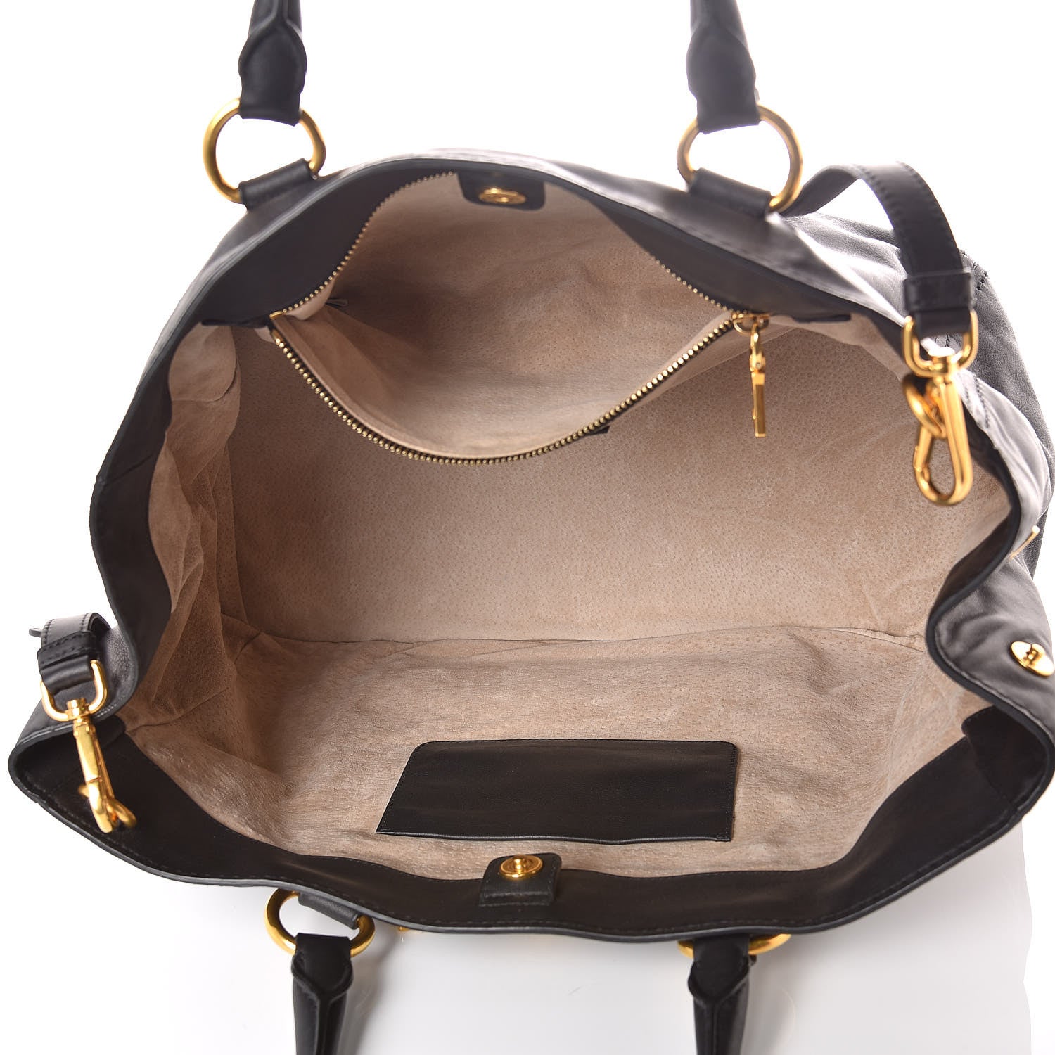 Prada Soft Calf Shopping Tote Black 7 of 10