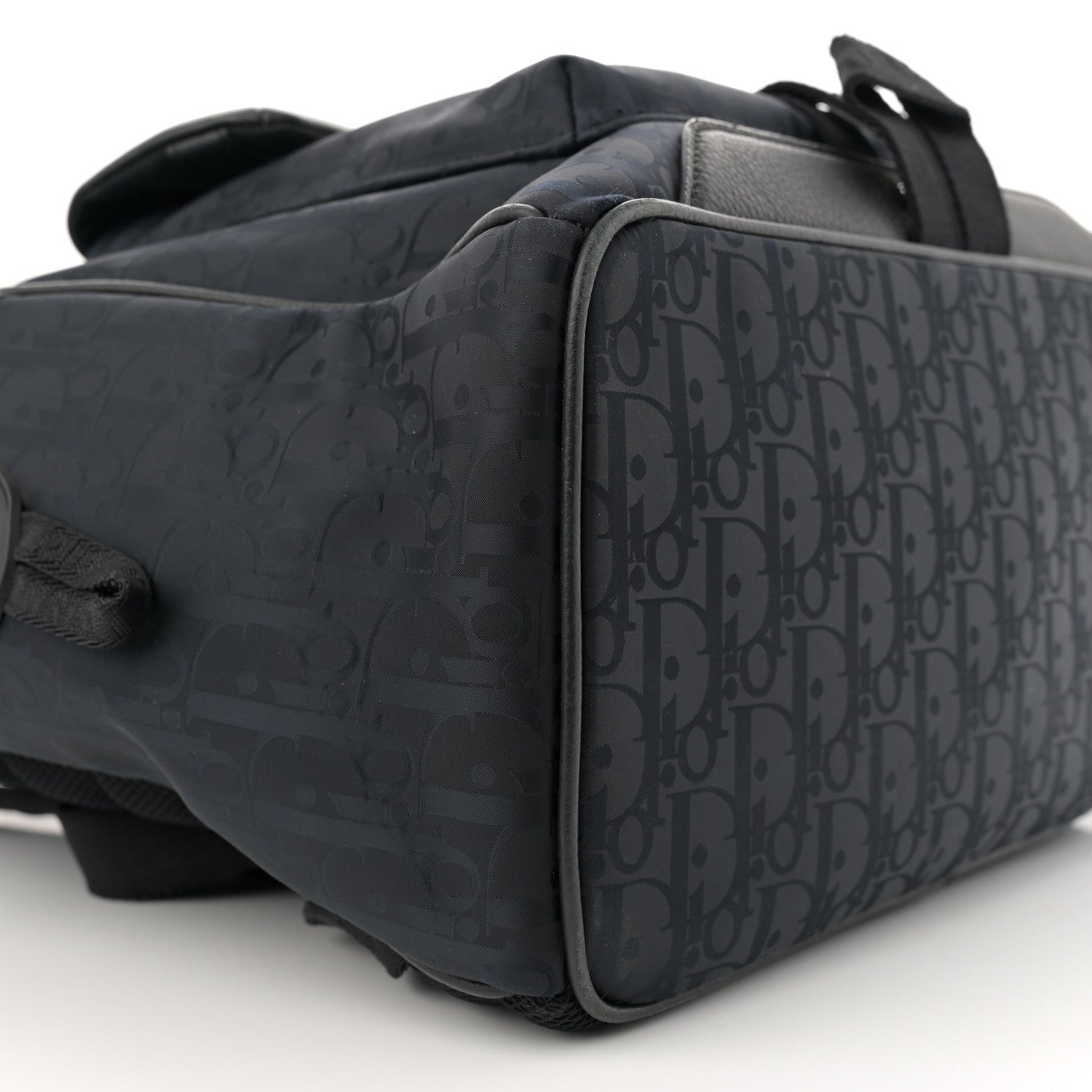 Christian Dior Grained Calfskin Nylon Oblique Explorer Backpack Black 9 of 14