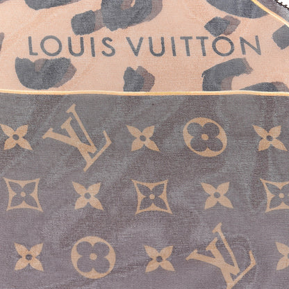 Louis Vuitton Silk Crepe Leopard Monogram Scarf 2 of 3