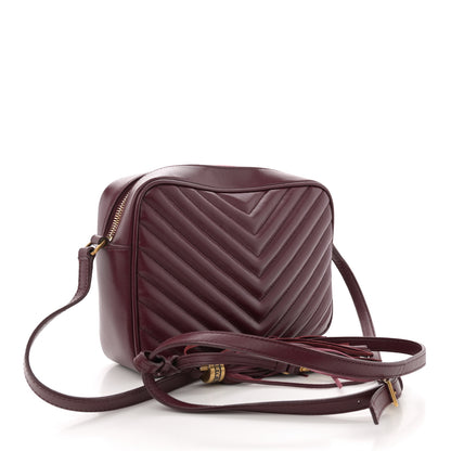 Saint Laurent Calfskin Matelasse Monogram Lou Camera Bag Dark Legion Red 3 of 11