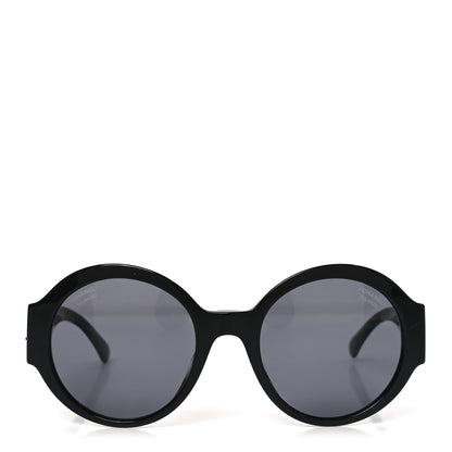 Chanel Acetate Polarized Round Sunglasses 5410-A Black 2 of 7