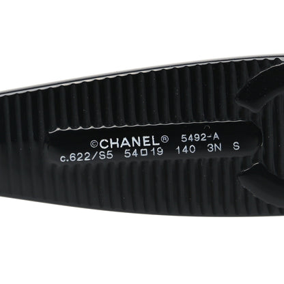 Chanel Acetate Butterfly Large CC Sunglasses 5492-A Black 5 of 7