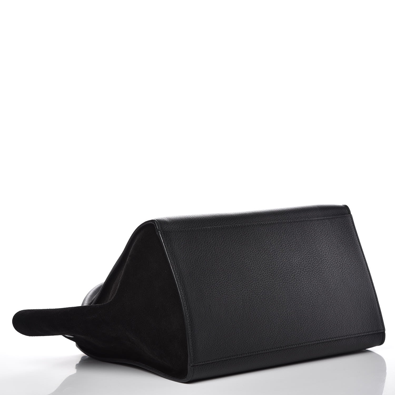 Celine Drummed Calfskin Suede Medium Trapeze Black 4 of 9