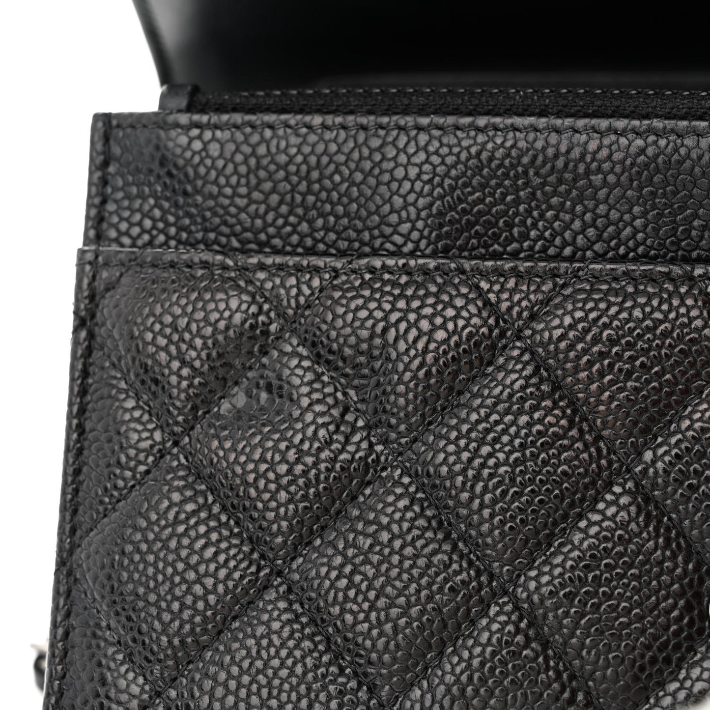 Caviar Quilted Boy Wallet On Chain WOC Black