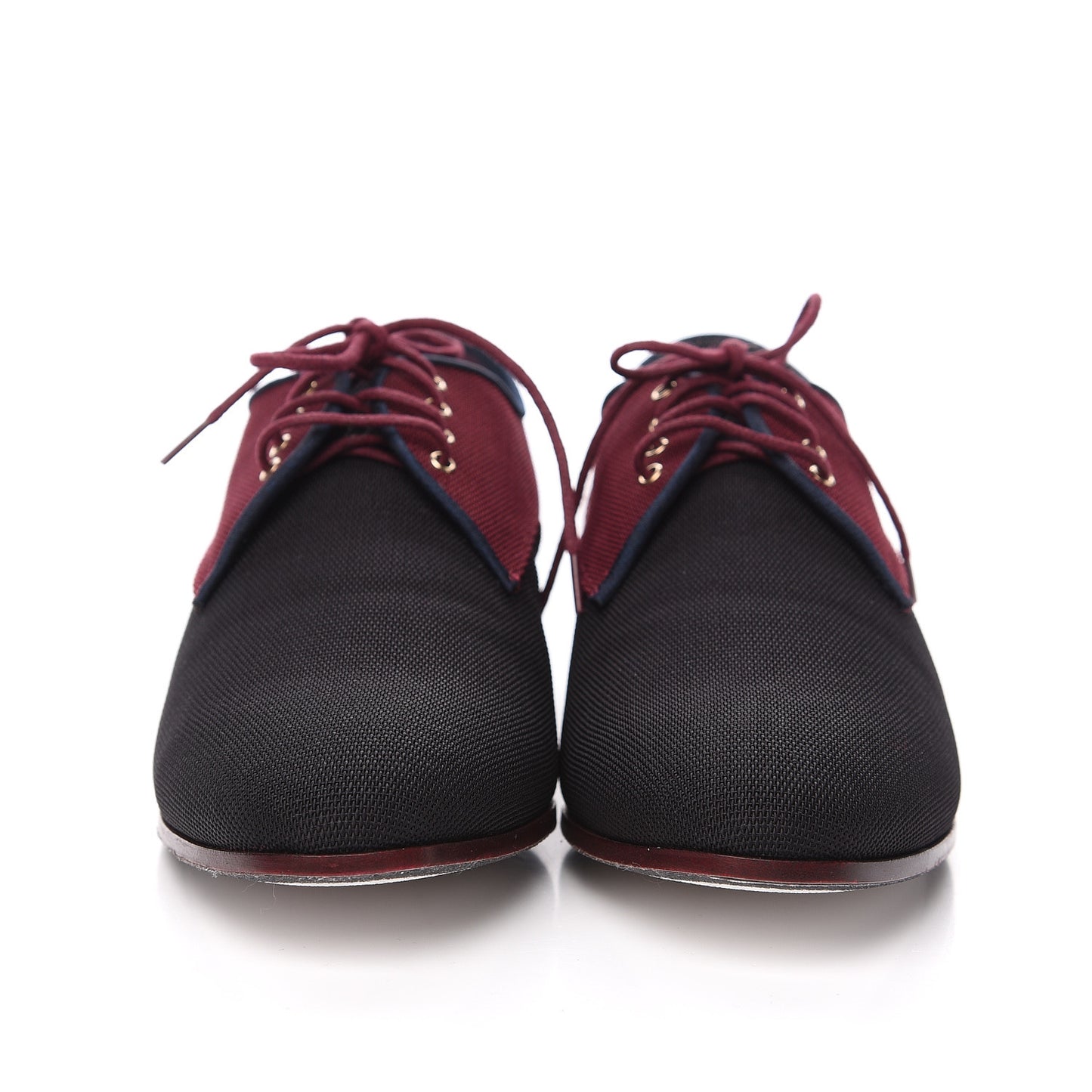 Fabric Lace Up CC Oxfords 39.5 Burgundy Black