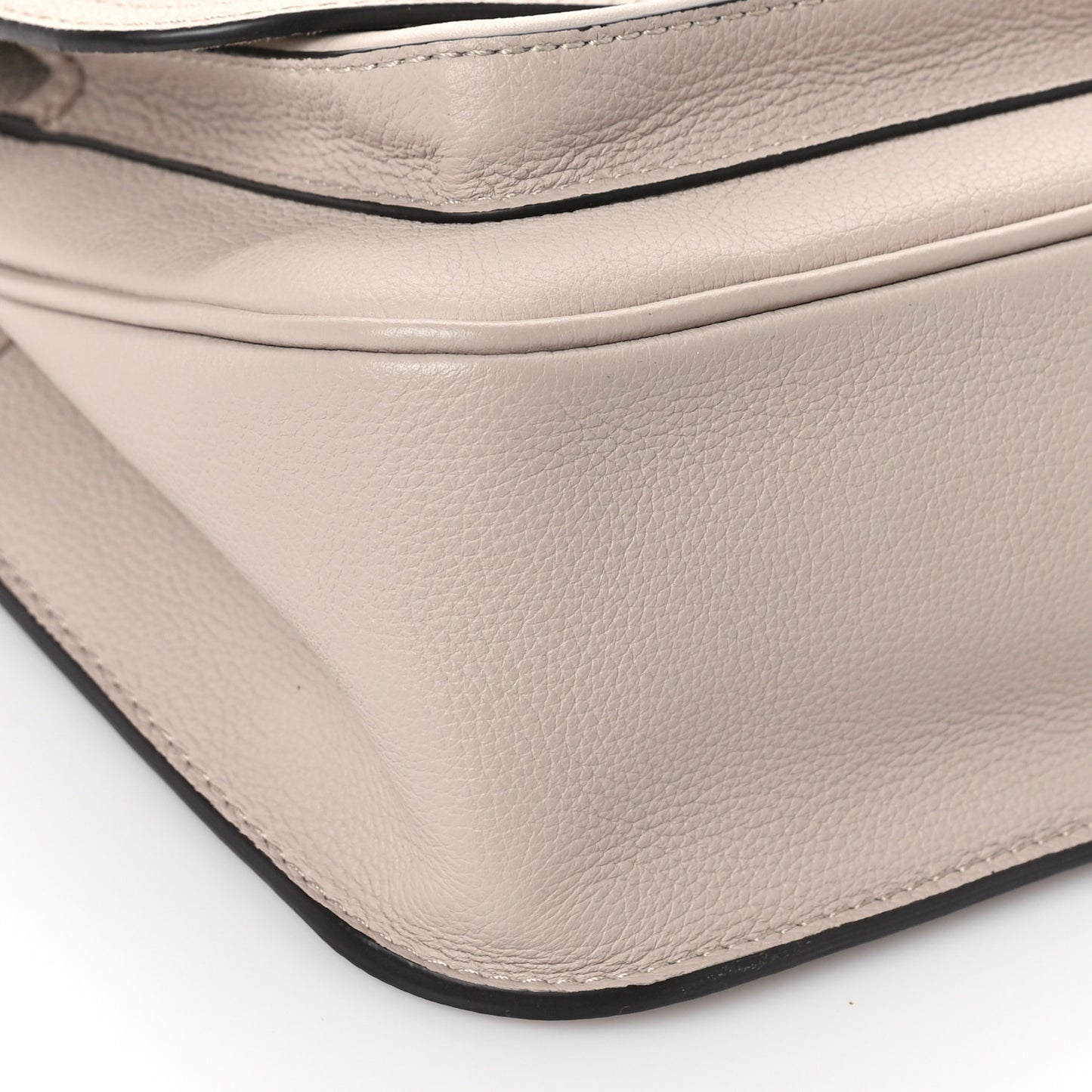 Grained Calfskin Lockme Chain Bag Greige