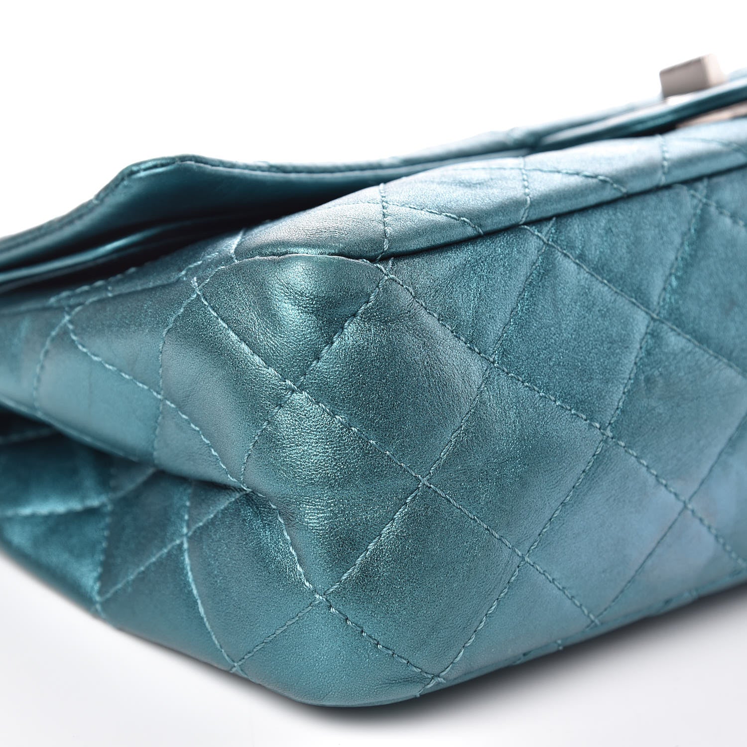 Chanel Metallic Calfskin Quilted 2.55 Reissue 227 Flap Turquoise 8 of 15