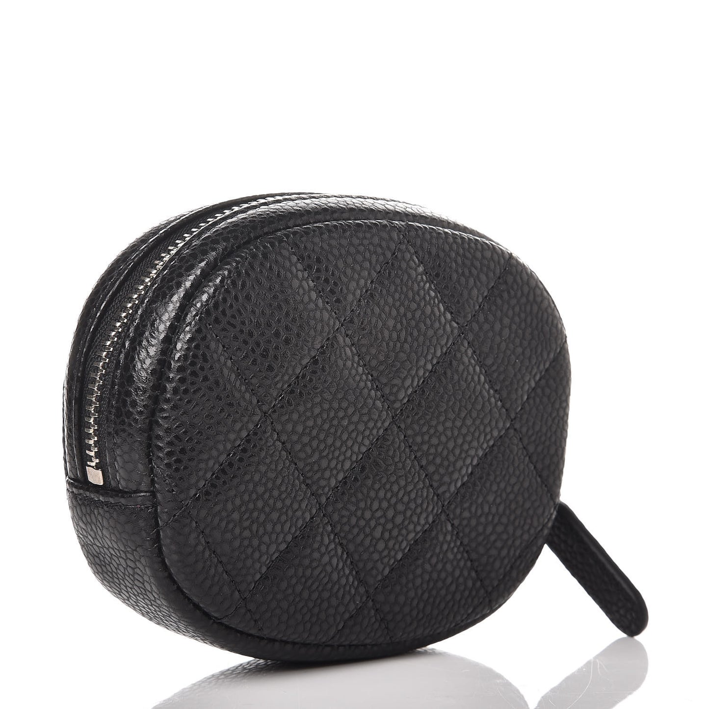 Caviar Quilted Zip Around Classic Coin Purse Black