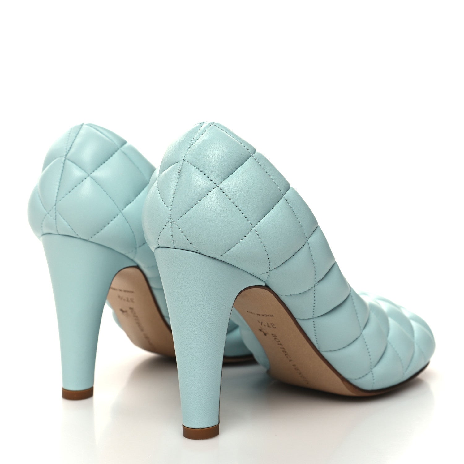 Bottega Veneta Nappa Matelasse Padded Dream Pumps 37.5 Topazio 4 of 7