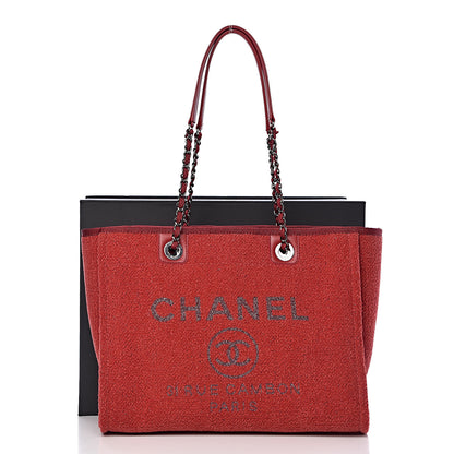 Chanel Lurex Boucle Small Deauville Tote Red 11 of 11