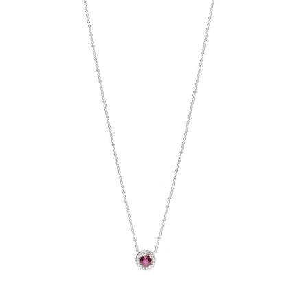 Tiffany Platinum Diamond Ruby Soleste Pendant Necklace 1 of 7