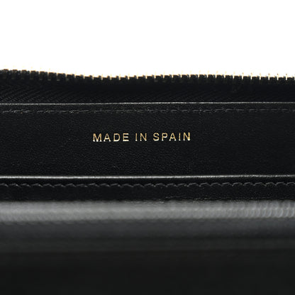 Chanel Caviar Quilted Filigree Zip Around Wallet Navy Black 7 of 9