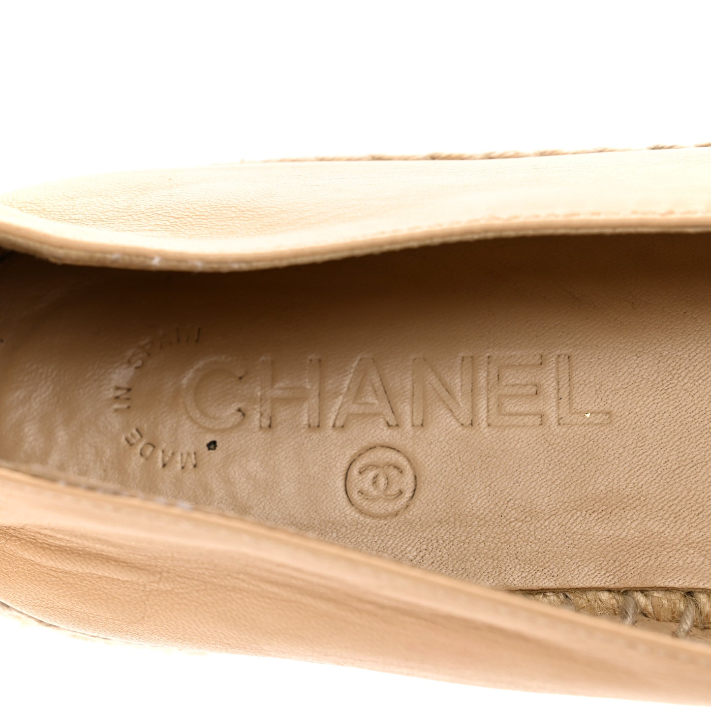 Lambskin CC Espadrilles 39 Beige Black