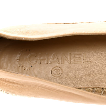 Chanel Lambskin CC Espadrilles 39 Beige Black 7 of 10