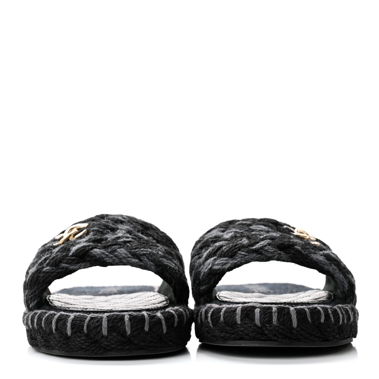 Chanel Cord Braided CC Mules 40 Black 2 of 10