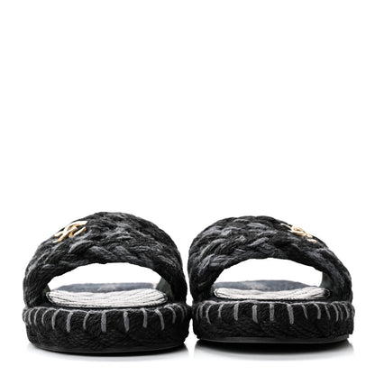 Chanel Cord Braided CC Mules 40 Black 2 of 10