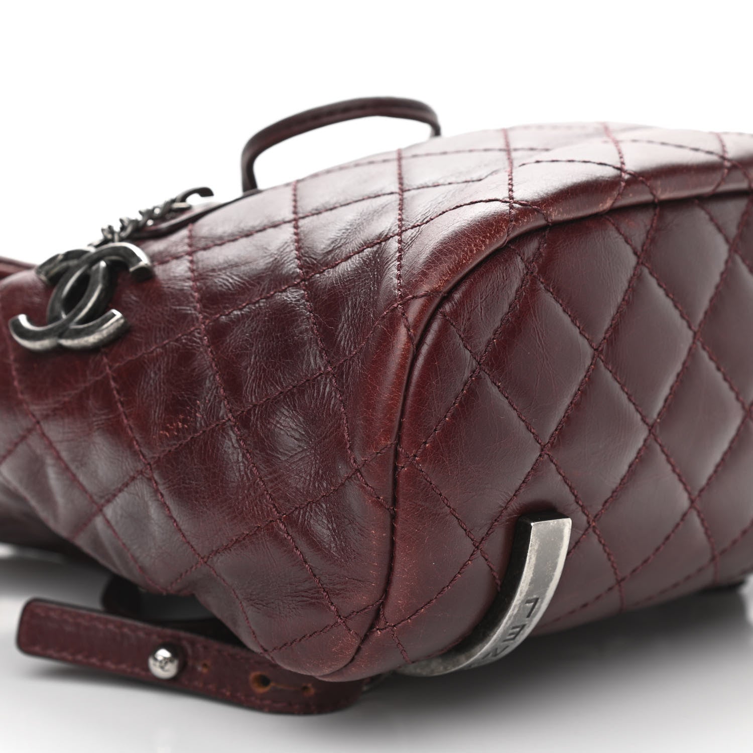 Chanel Glazed Calfskin Quilted Small Salzburg Backpack Burgundy 9 of 10