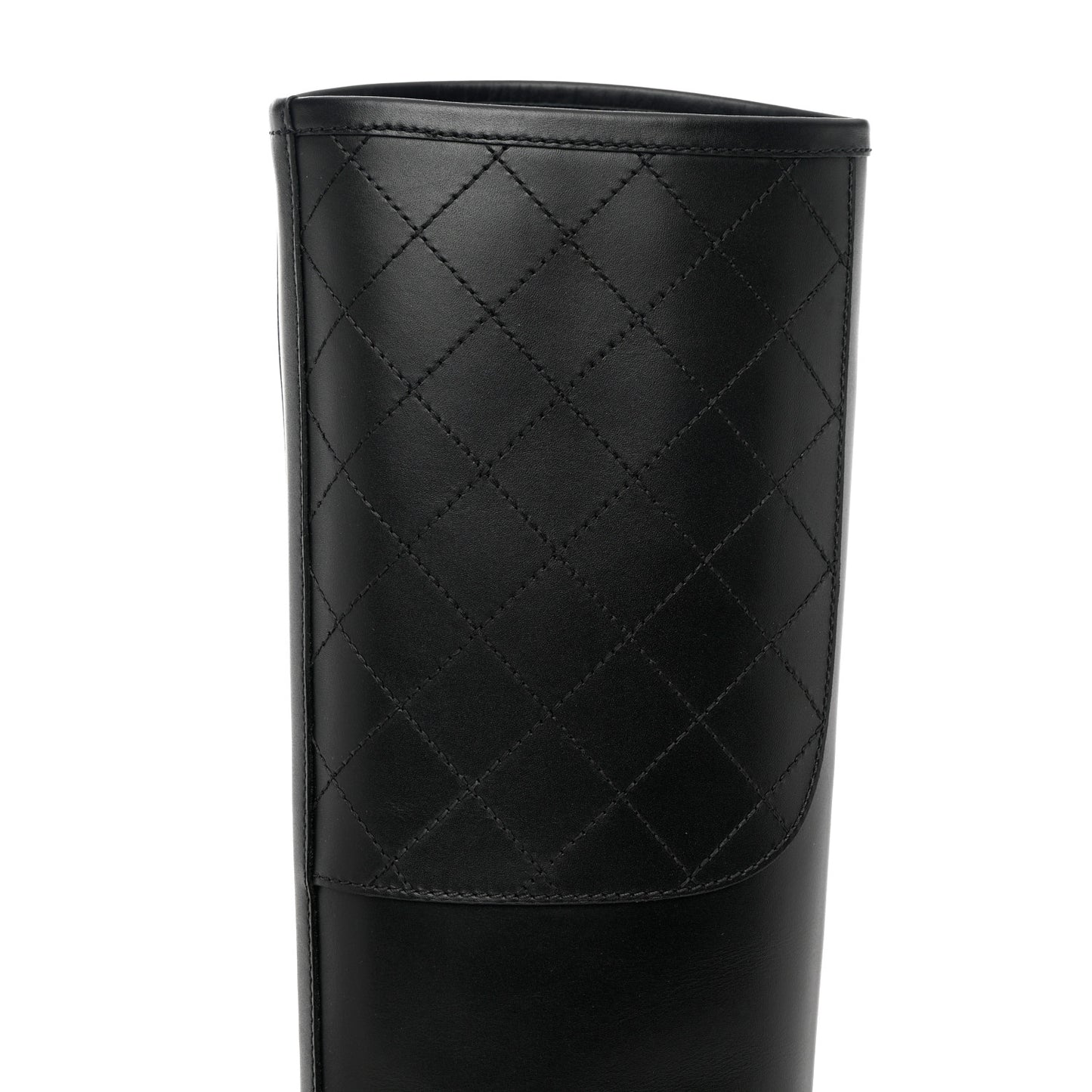 Calfskin CC High Boots 35 Black