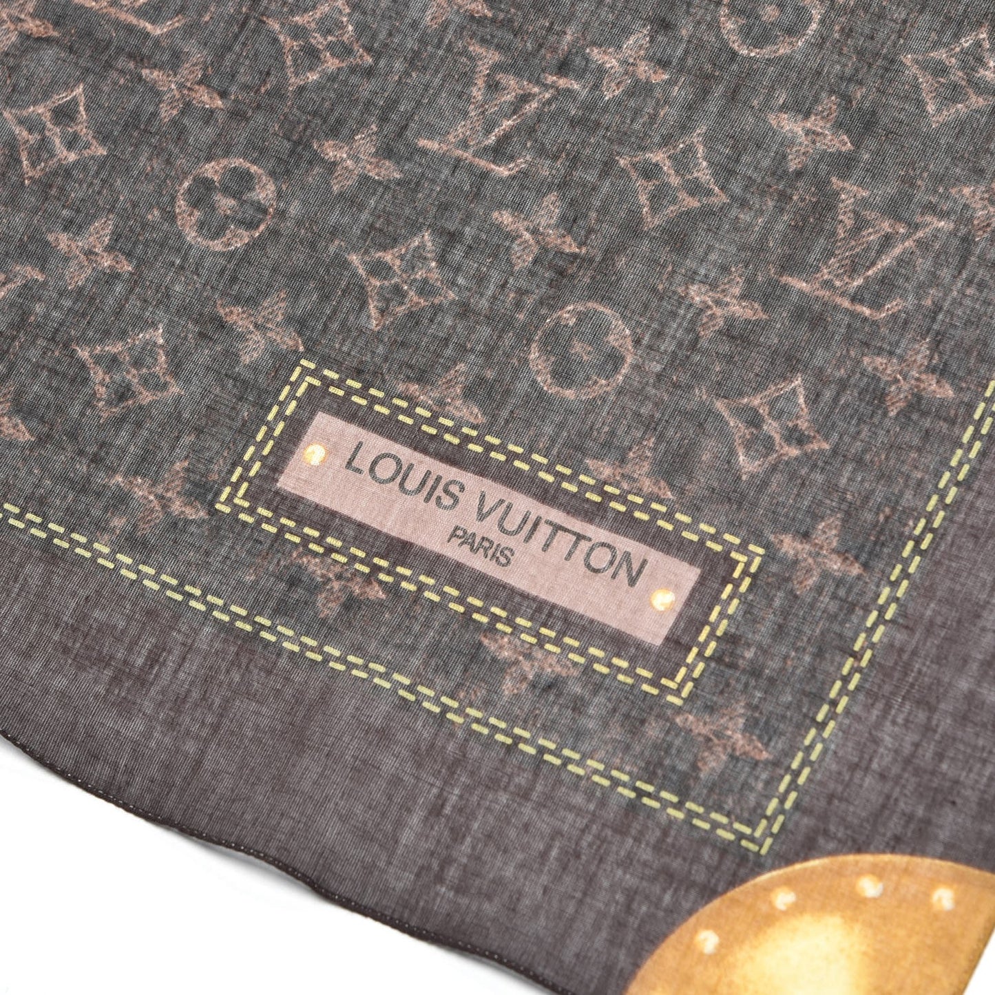 Cotton Denim Monogram Scarf Ebene