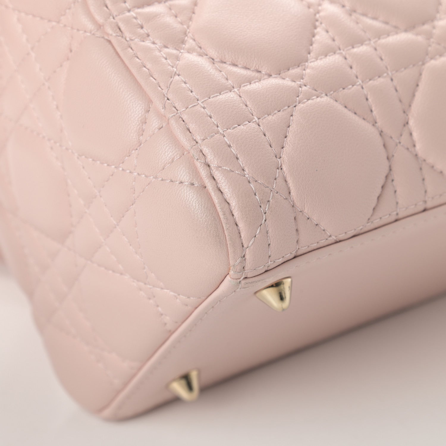 Christian Dior Lambskin Cannage Medium Lady Dior Light Pink 9 of 14