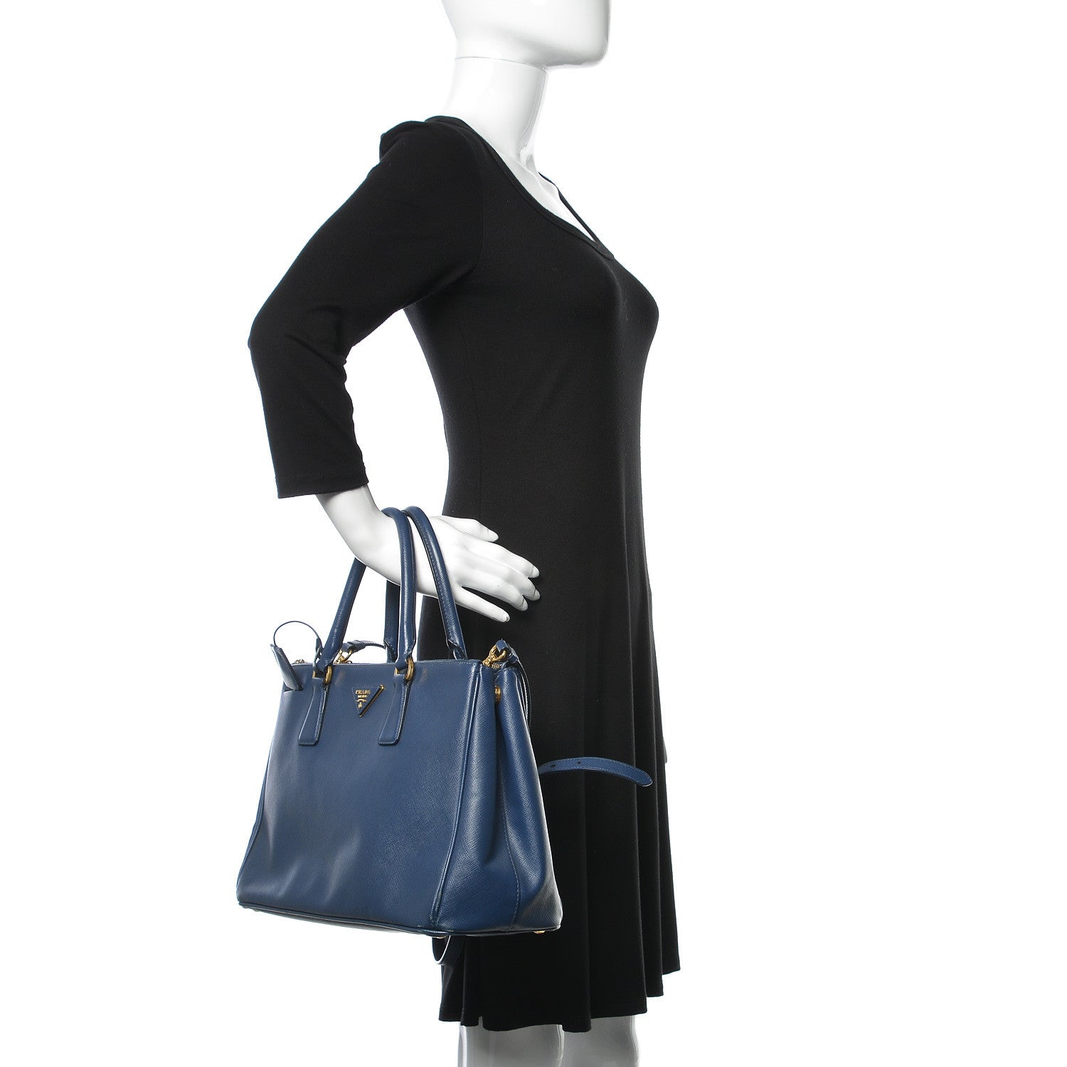 Prada Saffiano Medium Galleria Double Zip Tote Bluette 2 of 18