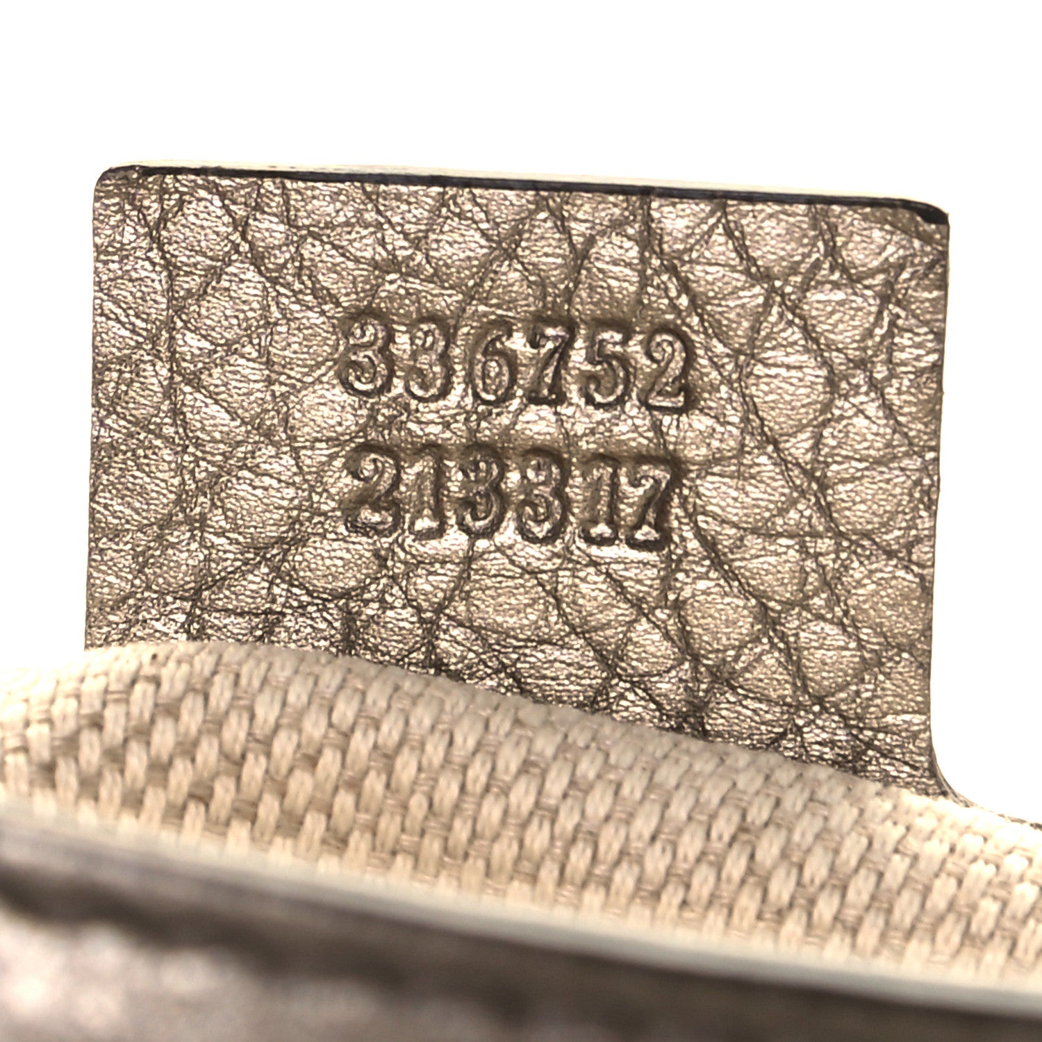 Gucci Metallic Pebbled Calfskin Medium Soho Flap Crossbody Golden Beige 7 of 9