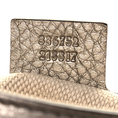 Gucci Metallic Pebbled Calfskin Medium Soho Flap Crossbody Golden Beige 7 of 9