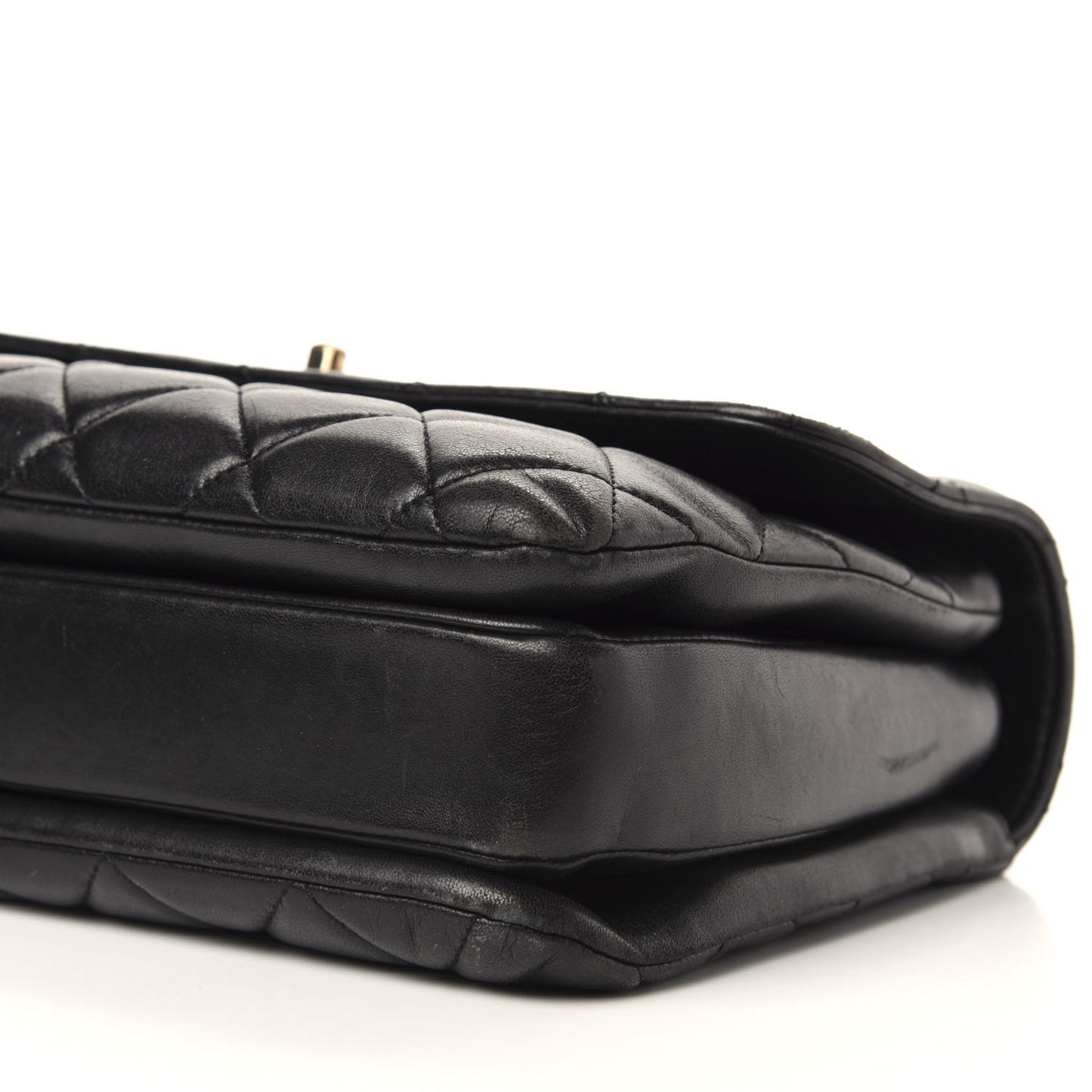 Lambskin Quilted Medium Trendy CC Flap Dual Handle Bag Black