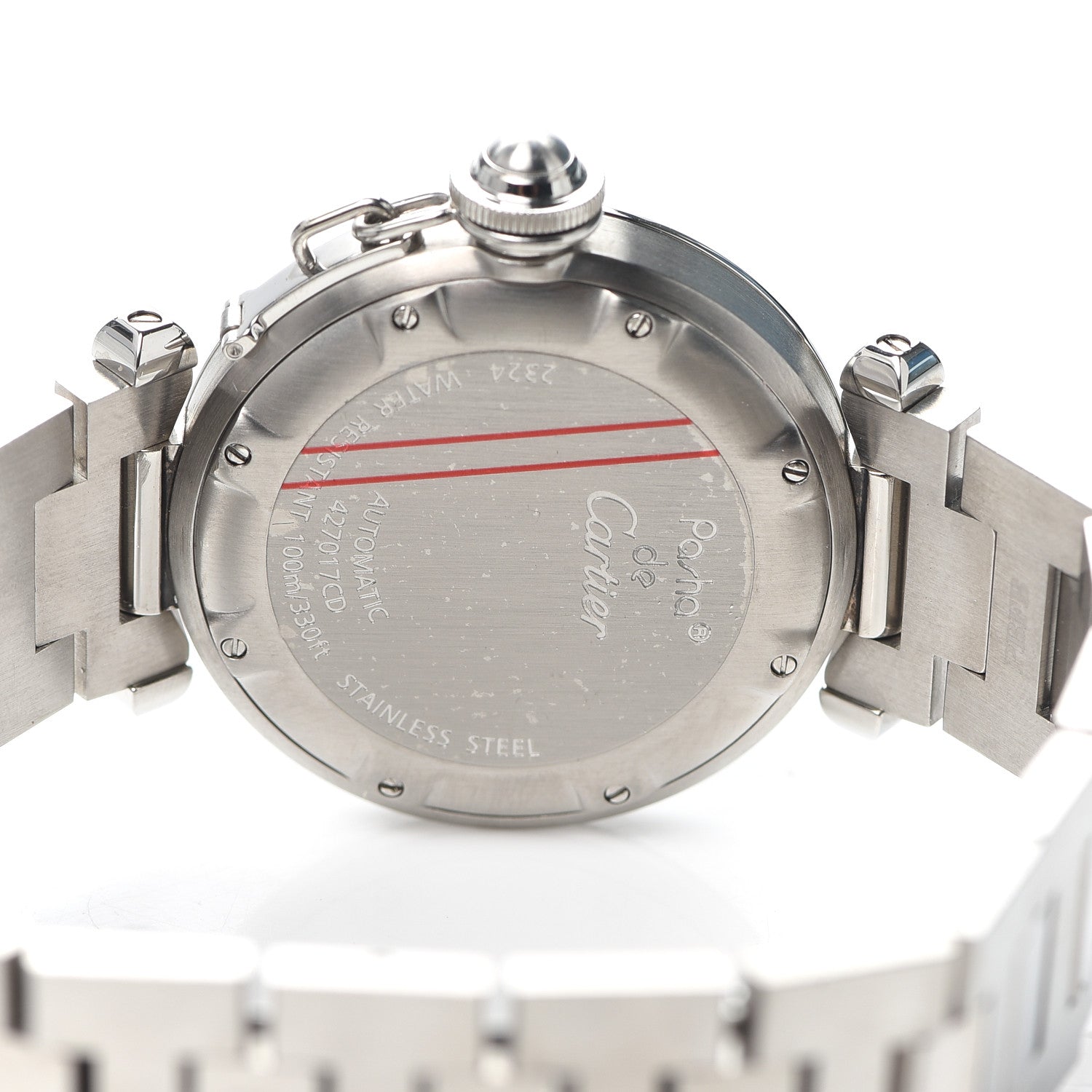 Cartier Stainless Steel 35mm Pasha C Automatic Watch Black 4 of 6