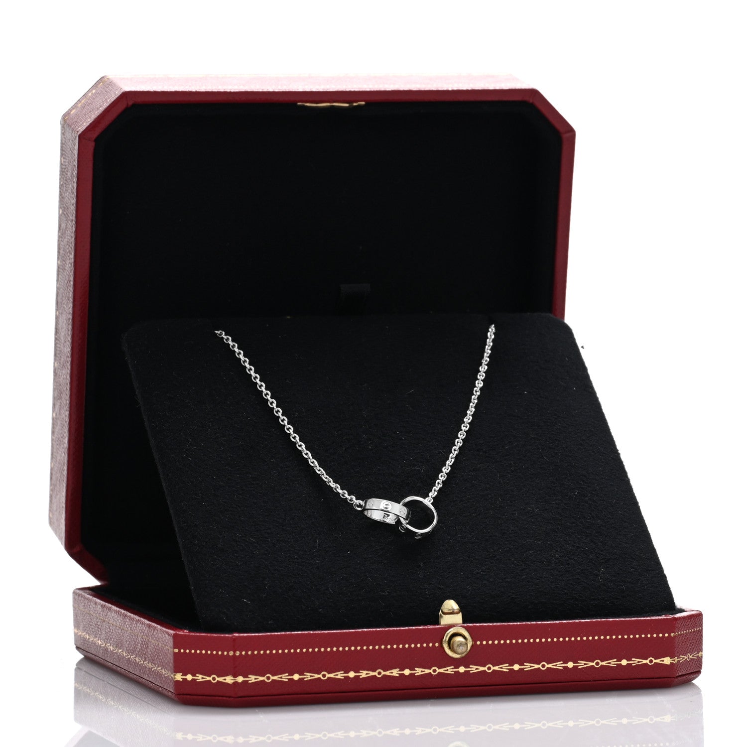 Cartier 18K White Gold Interlocking LOVE Necklace 6 of 6
