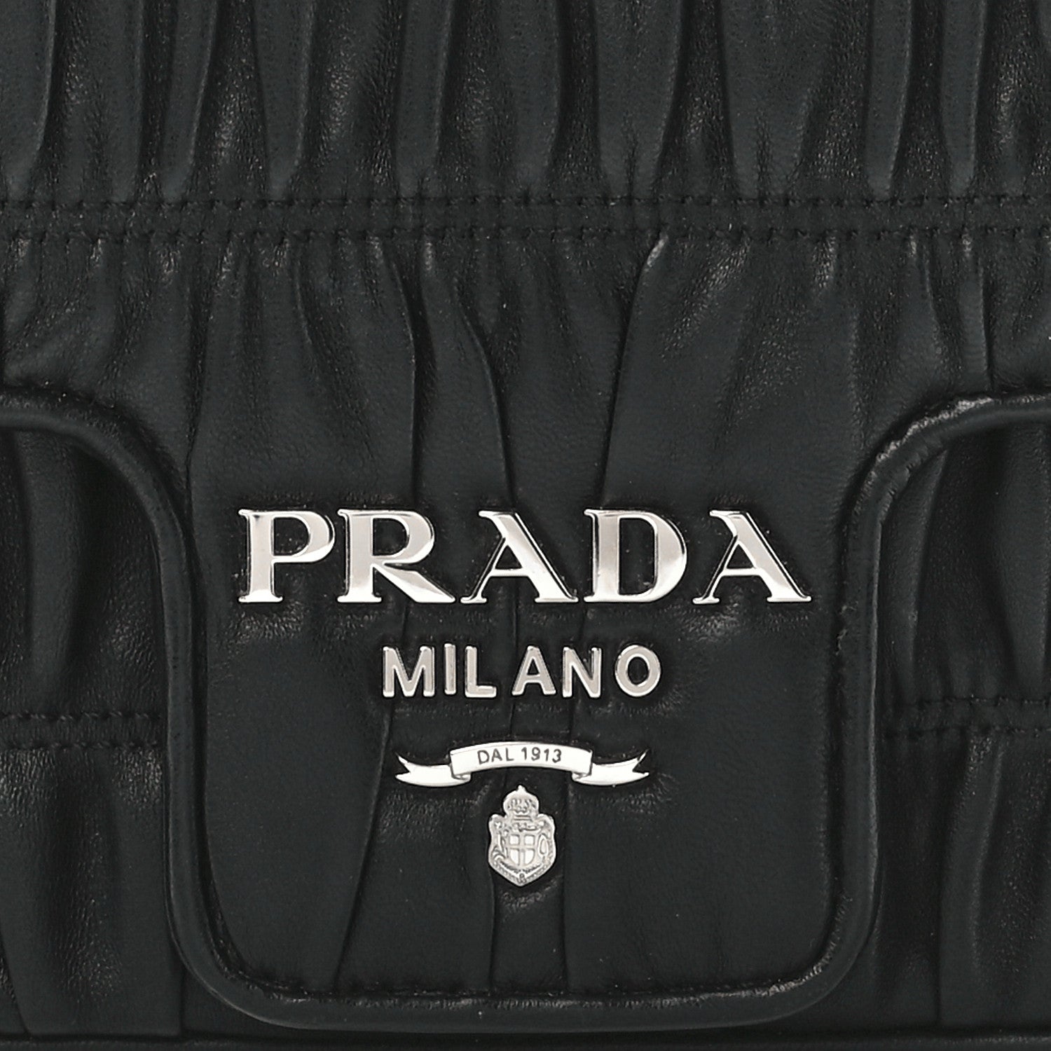 Prada Nappa Gaufre Small Chain Flap Shoulder Bag Black 9 of 13