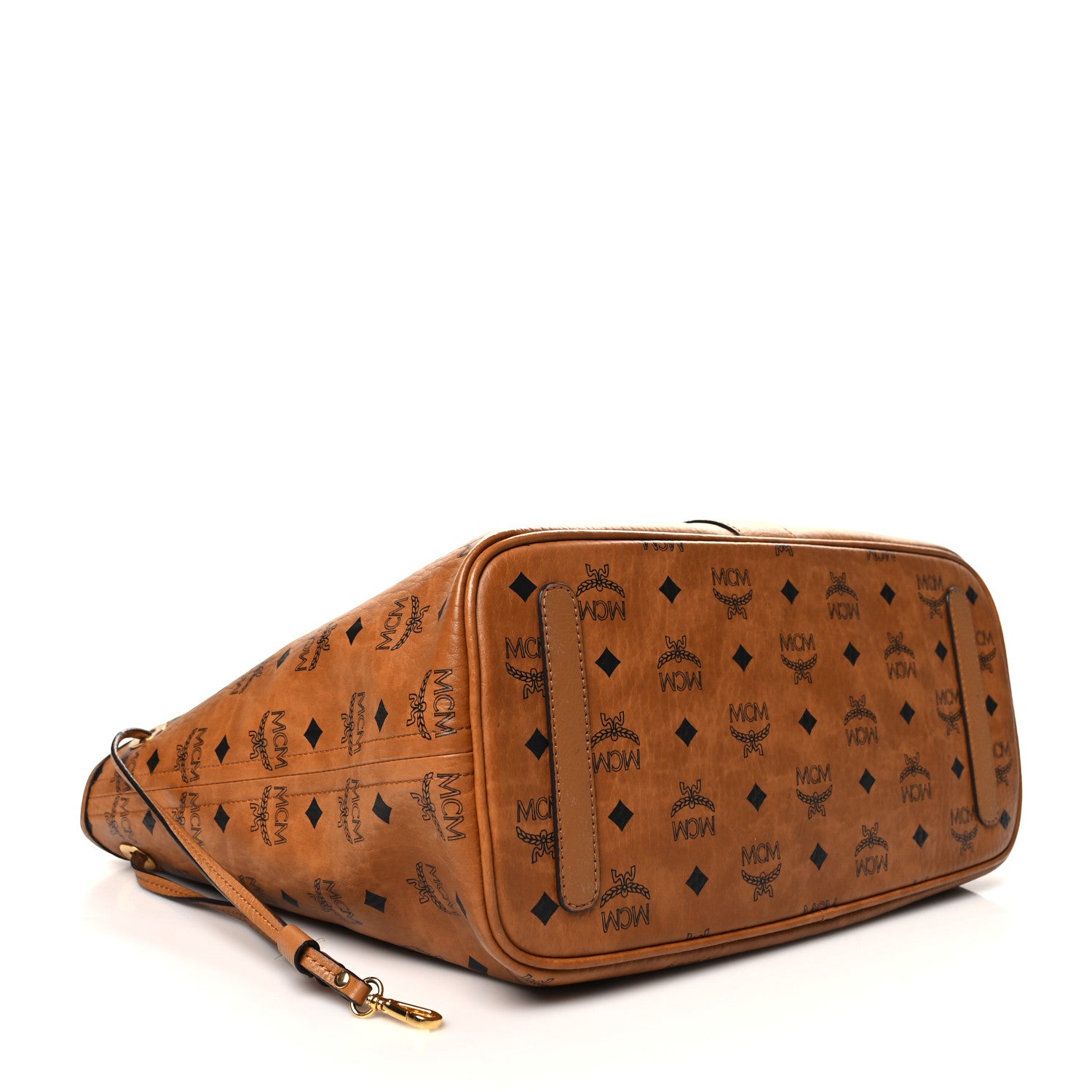 MCM Visetos Medium Liz Reversible Shopper Tote Cognac 5 of 24