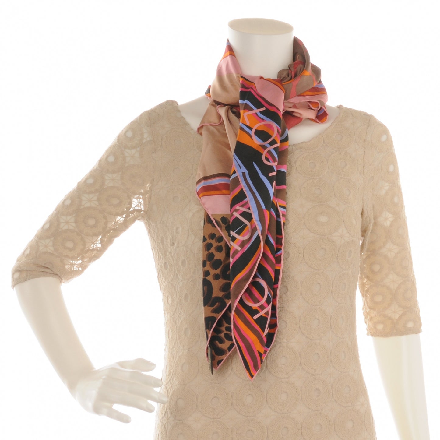 Silk Leopard Giraffe Square Scarf