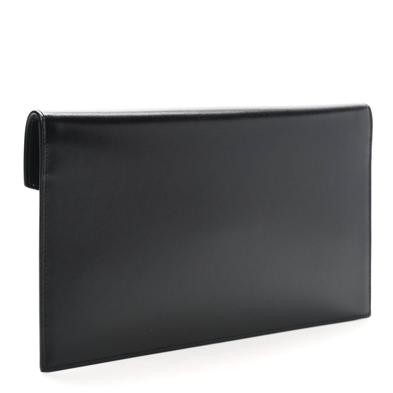 Saint Laurent Smooth Shiny Calfskin Monogram Uptown Pouch Black 3 of 10