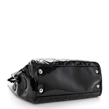 Chanel Patent Quilted Large Cells Tote Black Black 4 of 9